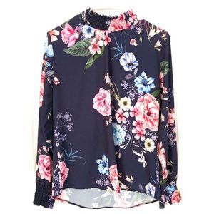 FLOYD TOP Juliet Blouse Blue Flower Floral Norway